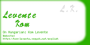 levente kom business card
